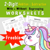 FREEBIE- 2 Digit Addition and Subtraction with and without
