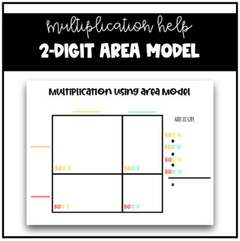 Preview of 2-Digit Multiplication Using Area Model Template