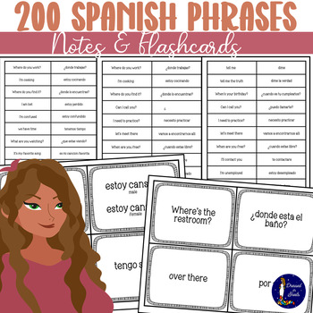 Preview of 200 Conversational Spanish Phrases Flashcards