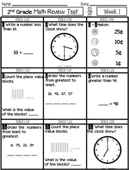 freebie 2nd grade math spiral review by thomas teachable moments