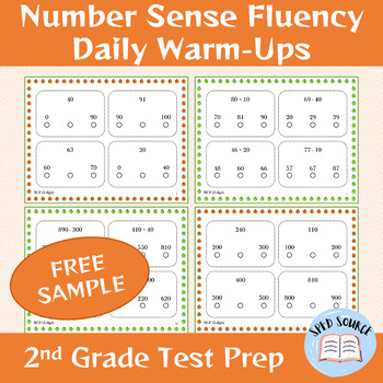 Preview of FREEBIE - 2nd Grade Number Sense Fluency: Practice and Aimsweb Prep!