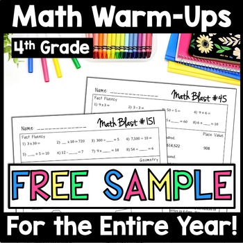 Preview of 4th Grade Math Warm Ups, Math Morning Work, Math Spiral Review, Math Bell Work