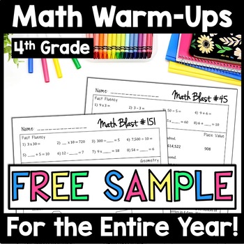 Preview of Daily Math Warm Ups 4th Grade Math Spiral Review Do Now Math Morning Work Bundle