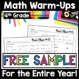 4th Grade Math Warm Ups, Math Morning Work, Math Spiral Re