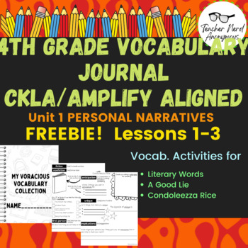 Preview of FREEBIE! 4th Grade Vocabulary Journal (CKLA/Amplify Aligned) Unit 1 Lessons 1-3