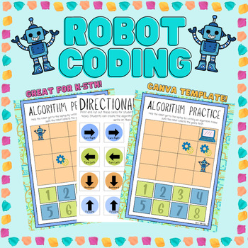 Preview of FREEBIE | 4x4 Unplugged Coding | Robot Algorithms | Activity