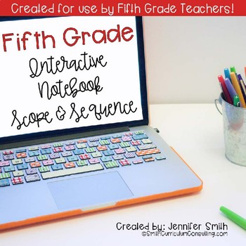 Preview of FREEBIE 5th Grade Math Interactive Notebook Scope and Sequence