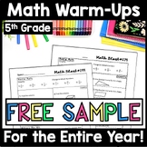 5th Grade Math Warm Ups, Math Morning Work, Math Spiral Re
