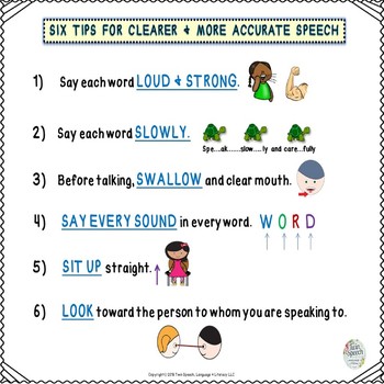 Preview of FREEBIE! 6 Speech Tips To Clearer Speech & Speech Pacing Boards