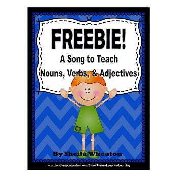Preview of FREEBIE:  A Song to Teach Nouns, Verbs, & Adjectives!