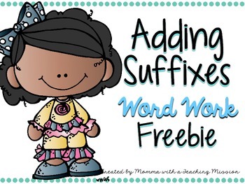 Preview of FREEBIE Adding Suffix -ed, -ing Literacy Center Word Work  RF.1.3