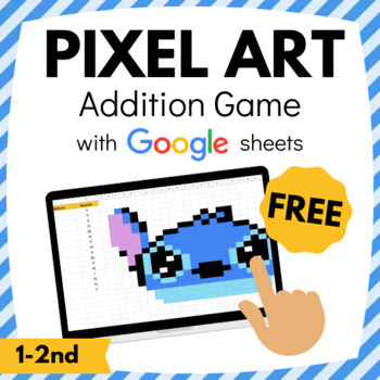 Preview of FREEBIE: Addition Pixel Art │Distance Learning │Math Games