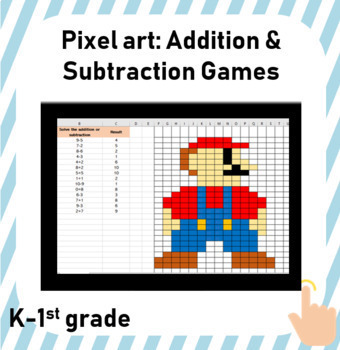 Preview of FREEBIE: Addition & Subtraction Pixel Art │Math Games