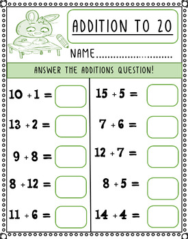 FREEBIE-Addition and Subtraction worksheet | Addition and Subtraction 1-30