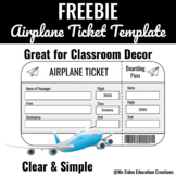 FREEBIE! Airplane Ticket Template