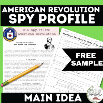 Preview of FREEBIE American Revolution Main Idea Cross Curricular Spy Profile