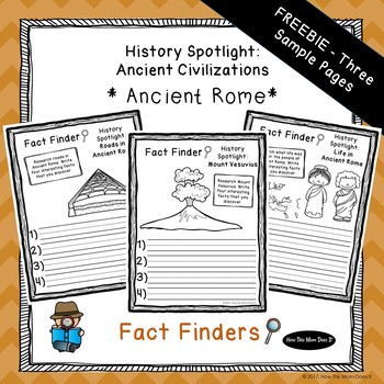 Preview of FREEBIE - Ancient Rome History Unit - Fact Finding Notebook Pages