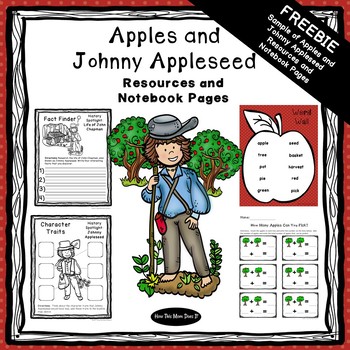 Preview of FREEBIE - Apples and Johnny Appleseed Unit Study Resources and Notebook Pages