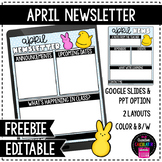 FREEBIE - April Peeps Classroom Newsletter Template - EDITABLE
