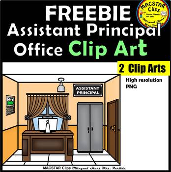 Preview of FREEBIE Assistant Principal Office "Places in School" Clip Art free
