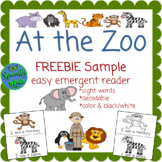 FREEBIE At the Zoo emergent reader decodable sight words m