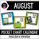 FREEBIE - August Pocket Chart Calendar Card Set - English 