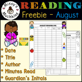 FREEBIE - August Reading Log - Back to School Themed