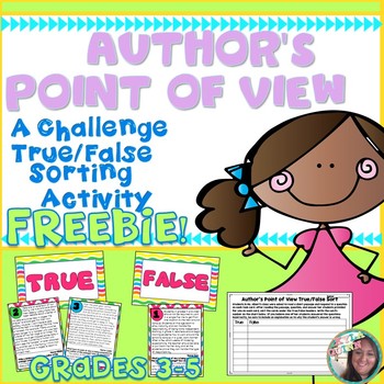 Preview of FREEBIE! Author's Point of View/ Perspective -True/False-Sorting Activity