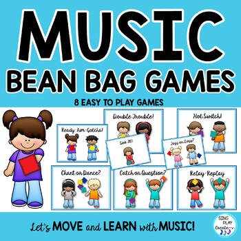 Preview of Music Class Bean Bag Games-Assessment, Review, Brain Breaks K-6