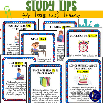 Preview of Study Tips for Teens and Tweens