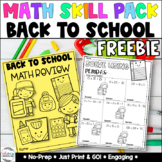 FREEBIE - Back to School - August Math Worksheets - No Pre