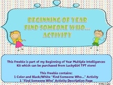 FREEBIE!! Back to School "Find Someone Who..."  Activity