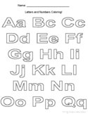 FREEBIE - Basic Letters and Numbers Coloring Pages
