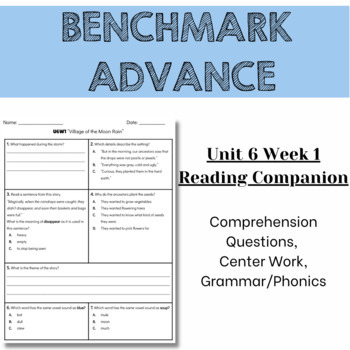 Preview of FREEBIE - Benchmark Advance 2nd Grade Unit 6 Week 1 Reading Comprehension