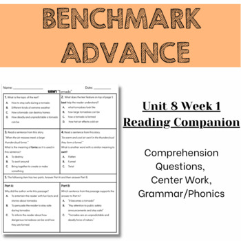Preview of FREEBIE - Benchmark Advance 2nd Grade Unit 8 Week 1 Reading Comprehension