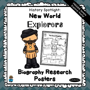 Preview of FREEBIE - Biography Research Project Poster | Explorers | Ferdinand Magellan