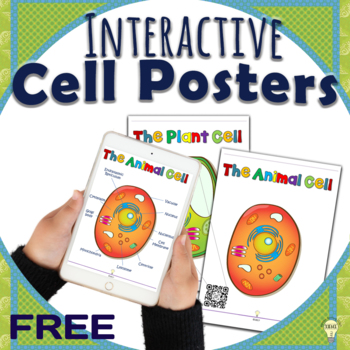 Preview of Cells Anatomy: Animal Cells and Plant Cells Interactive Posters with QR Code
