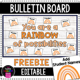 FREEBIE - Boho Rainbow Spring Bulletin Board Craft - [EDITABLE]