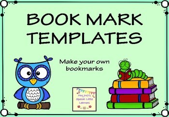 Preview of FREEBIE! Bookmark Templates - Make Your Own Bookmarks