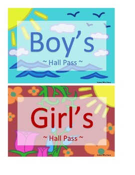 Girl's Boy's Hall Pass Bathroom School Teacher Classroom Teaching Supplies Lot 