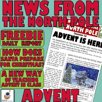 Preview of FREEBIE CHRISTMAS ADVENT: 2 Daily News Reports from the North Pole - countdown
