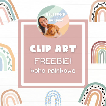 Preview of FREEBIE CLIPART - Boho Rainbows [Billings in the Building]