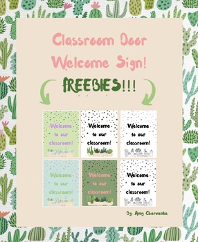 Preview of FREEBIE!!! Cactus/Plant/Succulent Welcome Signs!