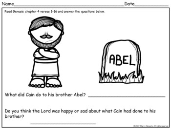 FREEBIE Cain and Abel | Bible Lesson by Sherry Clements | TpT