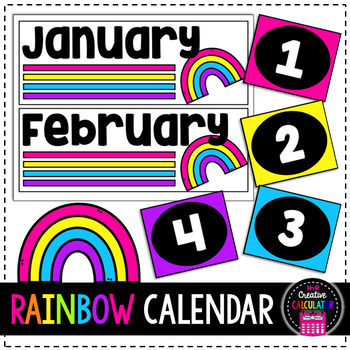 Rainbow Pocket Chart Calendar Set by The Creative Calculator | TPT