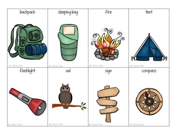 FREEBIE: Camping and Forest Vocabulary/Match cards by Jessica Finch