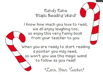 Preview of FREEBIE Candy Cane Magic Reading Wand Poem