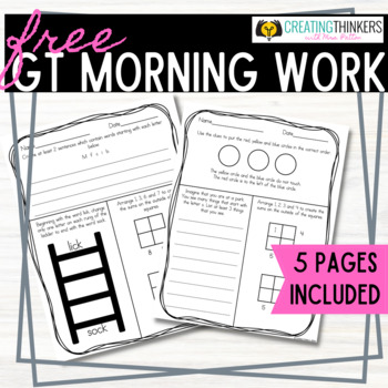 Preview of FREE Morning Work for 2nd Graders