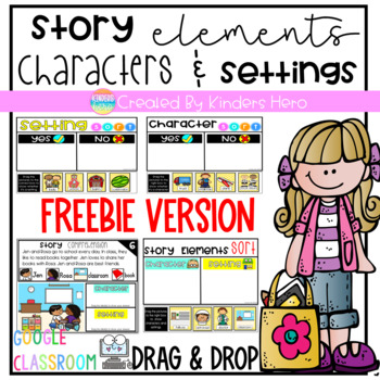 Preview of Characters and Settings FREEBIE for Google Slides