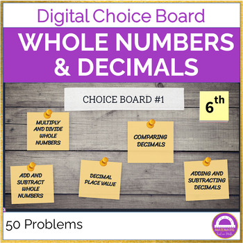Preview of FREEBIE Choice Board Whole Numbers and Decimals